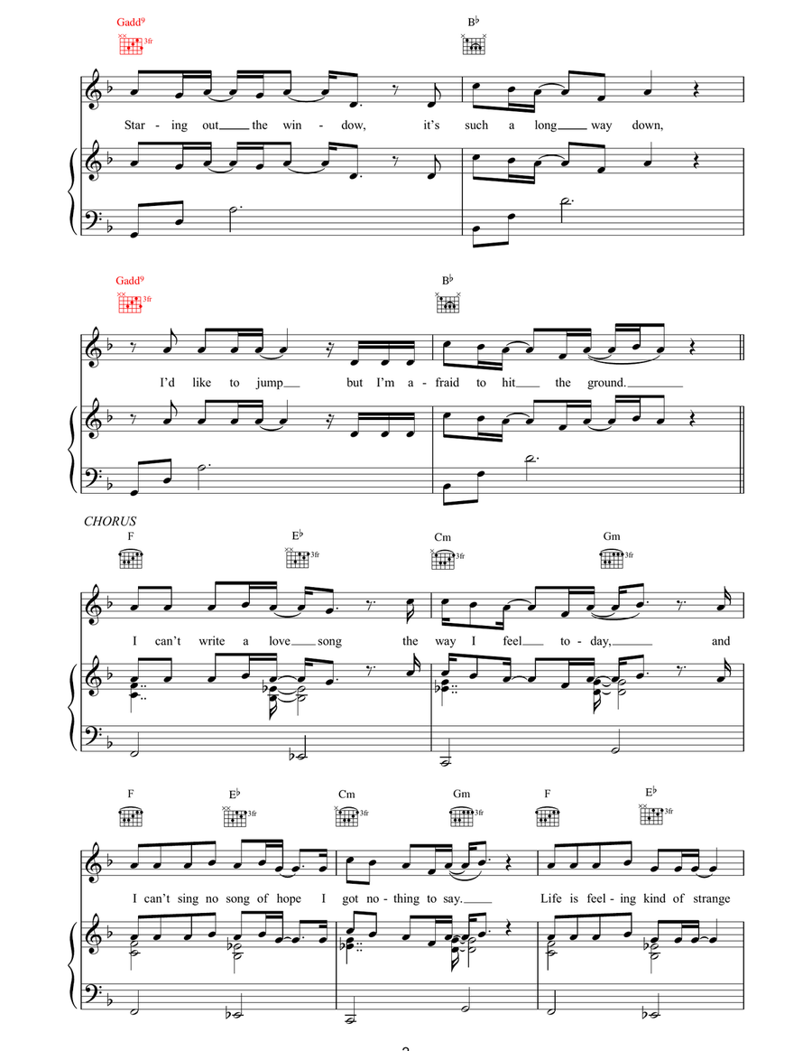 My Guitar Lies Bleeding My Guitar Lies Bleeding Piano, Vocal, Guitar scores gallery preview page 2