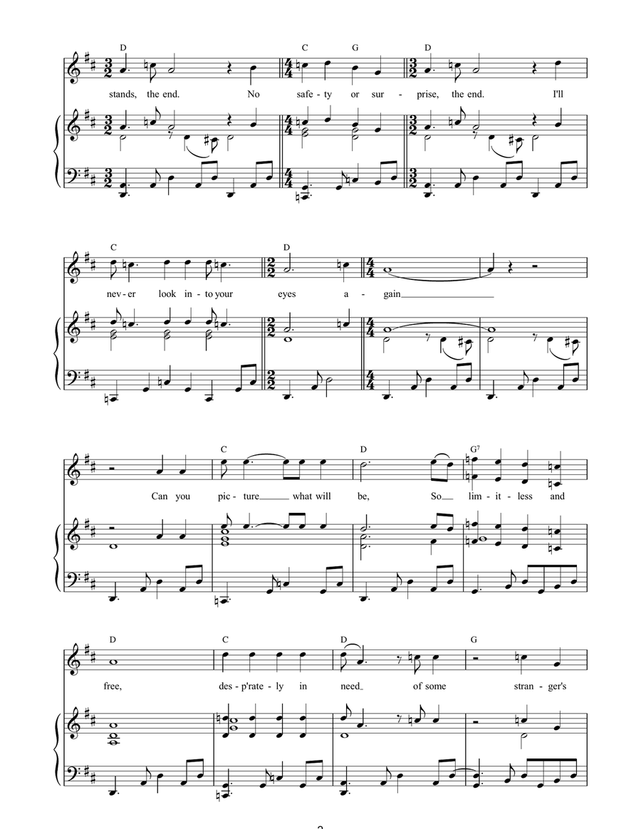 The End The End Piano, Vocal, Guitar scores gallery preview page 2