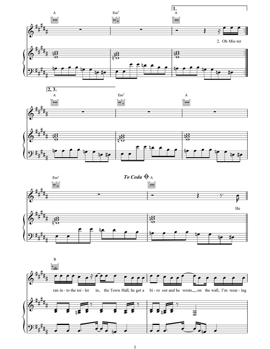 Mr Robinson's Quango Mr Robinson's Quango Piano, Vocal, Guitar scores gallery preview page 3