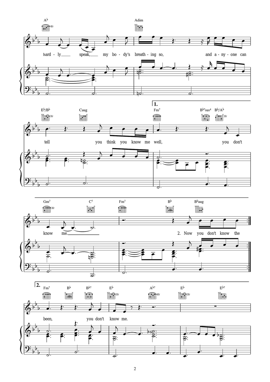 You Don't Know Me You Don't Know Me Piano, Vocal, Guitar scores gallery preview page 2