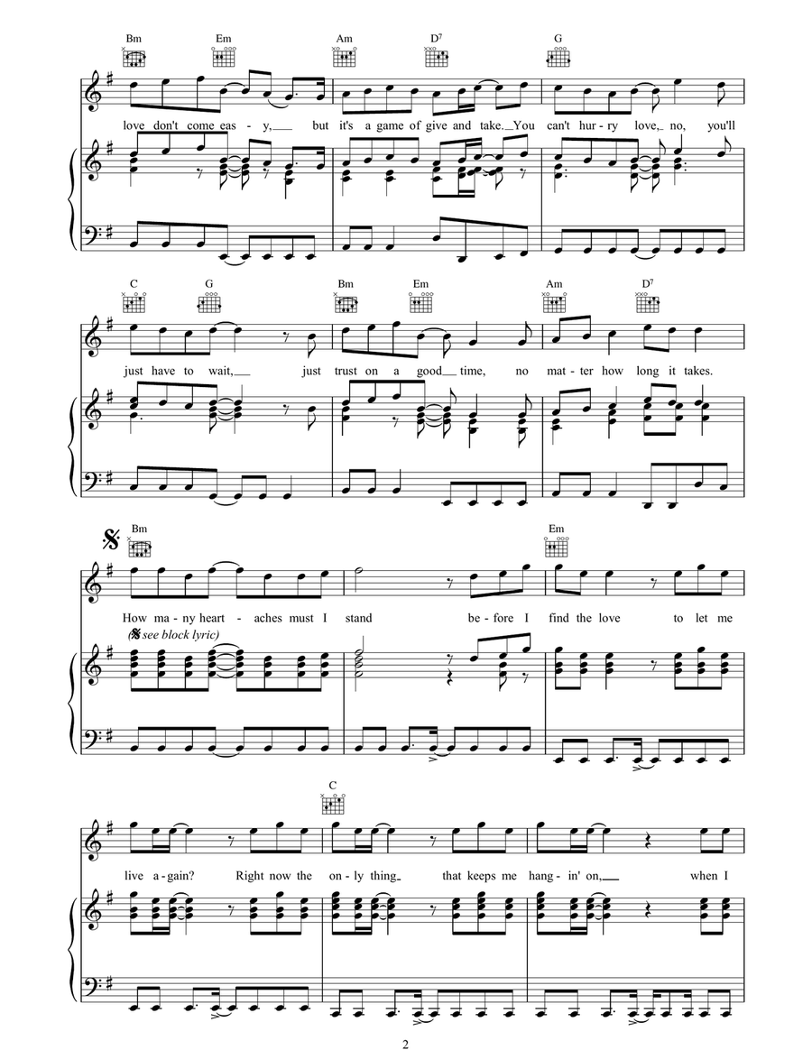 You Can't Hurry Love You Can't Hurry Love Piano, Vocal, Guitar scores gallery preview page 2