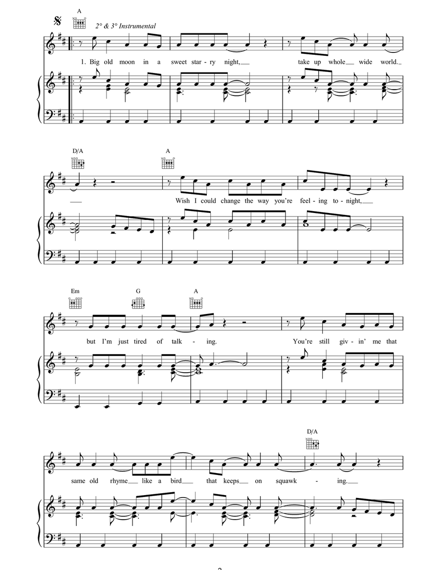 Tired Of Talkin' Tired Of Talkin' Piano, Vocal, Guitar scores gallery preview page 3