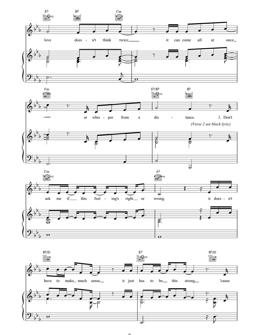 Love Doesn't Ask Why Love Doesn't Ask Why Piano, Vocal, Guitar scores gallery preview page 2
