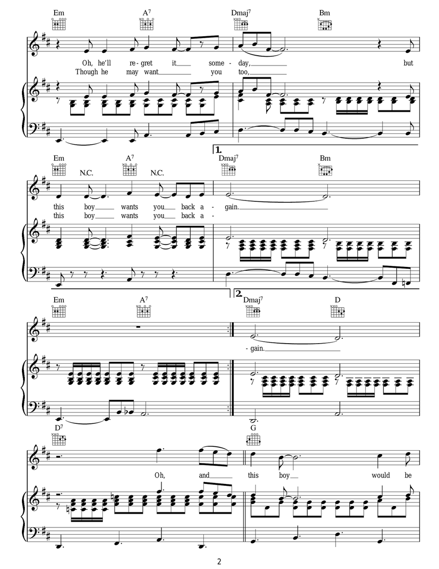 This Boy (Ringo's Theme) This Boy (Ringo's Theme) Piano, Vocal, Guitar scores gallery preview page 2