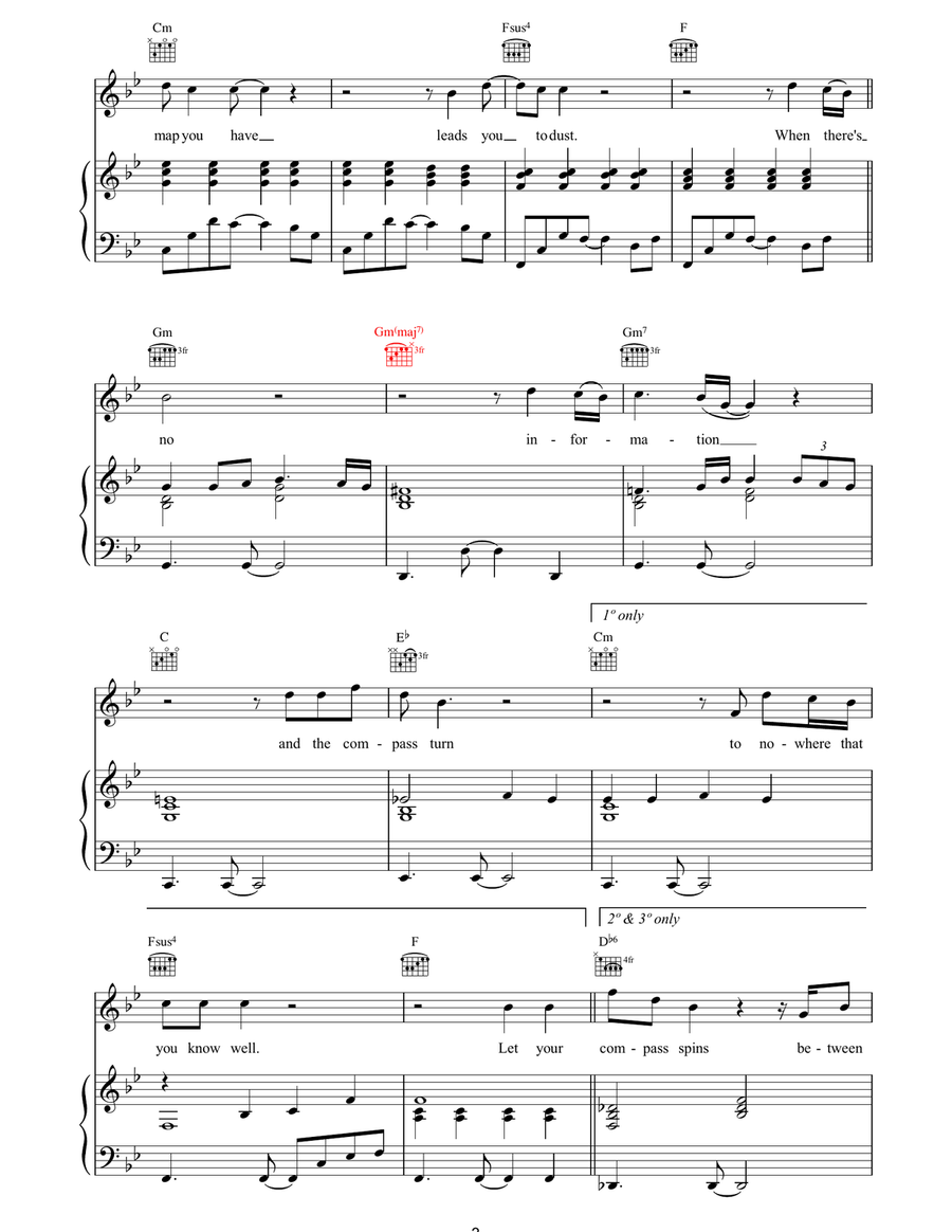 Let Your Soul Be Your Pilot Piano, Vocal, Guitar scores gallery preview page 3