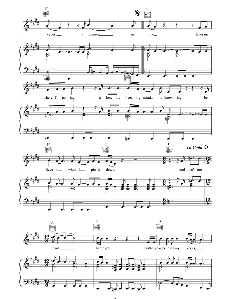 Fleeting Mind Fleeting Mind Piano, Vocal, Guitar scores gallery preview page 2