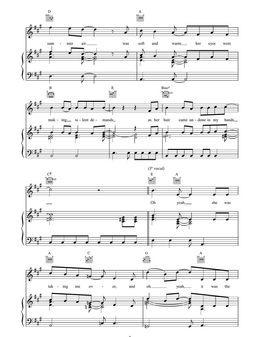 Oh Yeah Oh Yeah Piano, Vocal, Guitar scores gallery preview page 3