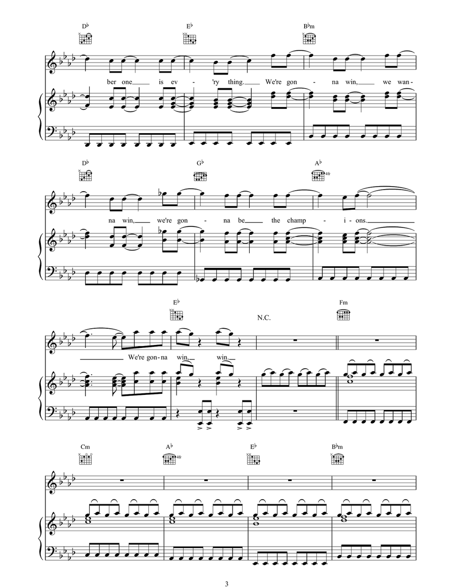 We're Gonna Win We're Gonna Win Piano, Vocal, Guitar scores gallery preview page 3