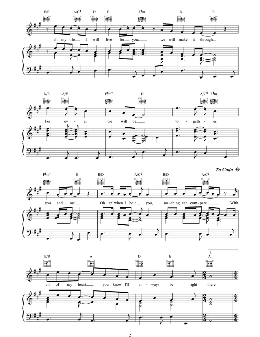 I'll Always Be Right Here Piano, Vocal, Guitar scores gallery preview page 2