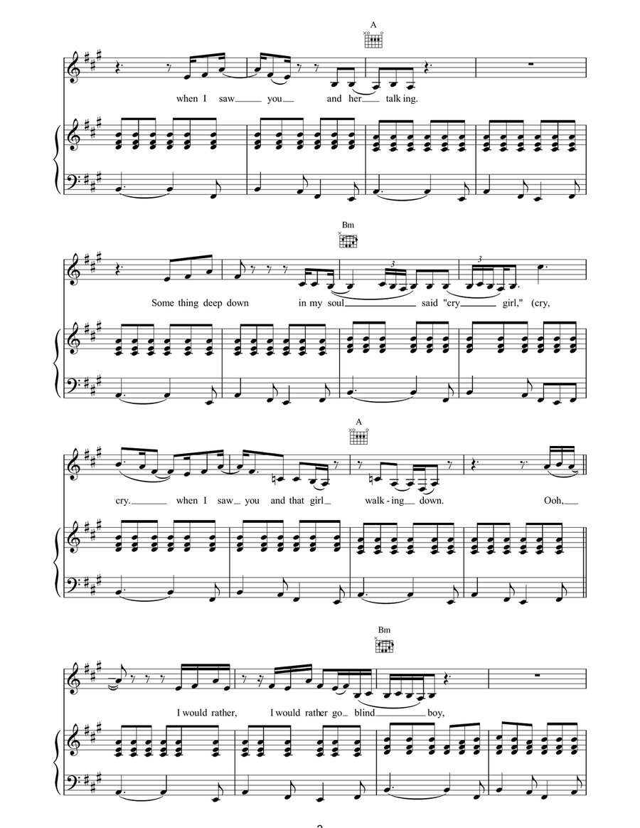 I'd Rather Go Blind Piano, Vocal, Guitar scores gallery preview page 2