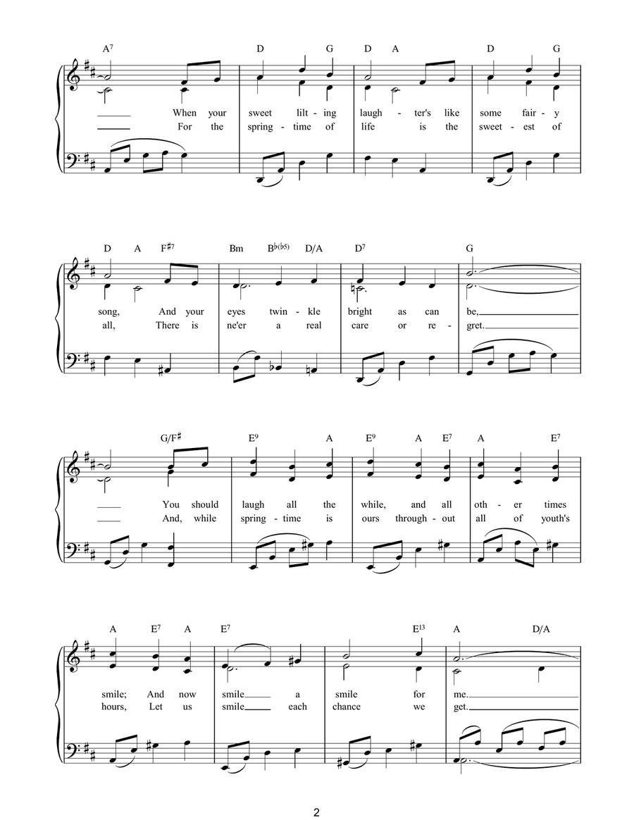 When Irish Eyes Are Smiling Piano, Vocal, Guitar scores gallery preview page 2