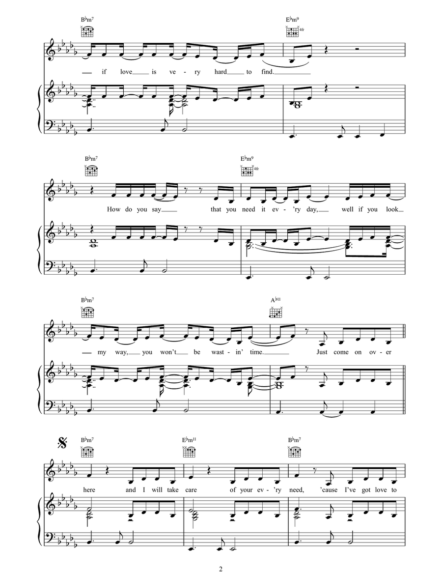 Come On Over Here Come On Over Here Piano, Vocal, Guitar scores gallery preview page 2