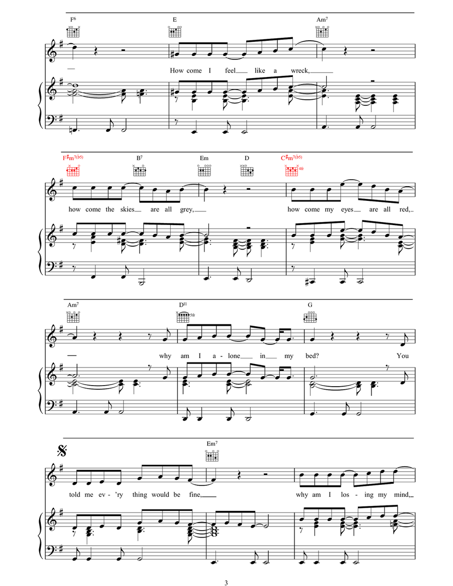 There's No Me Without You Piano, Vocal, Guitar scores gallery preview page 3