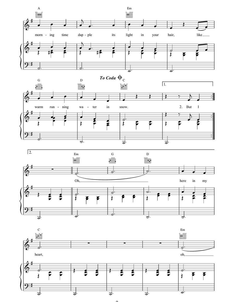 Here In My Heart Here In My Heart Piano, Vocal, Guitar scores gallery preview page 2