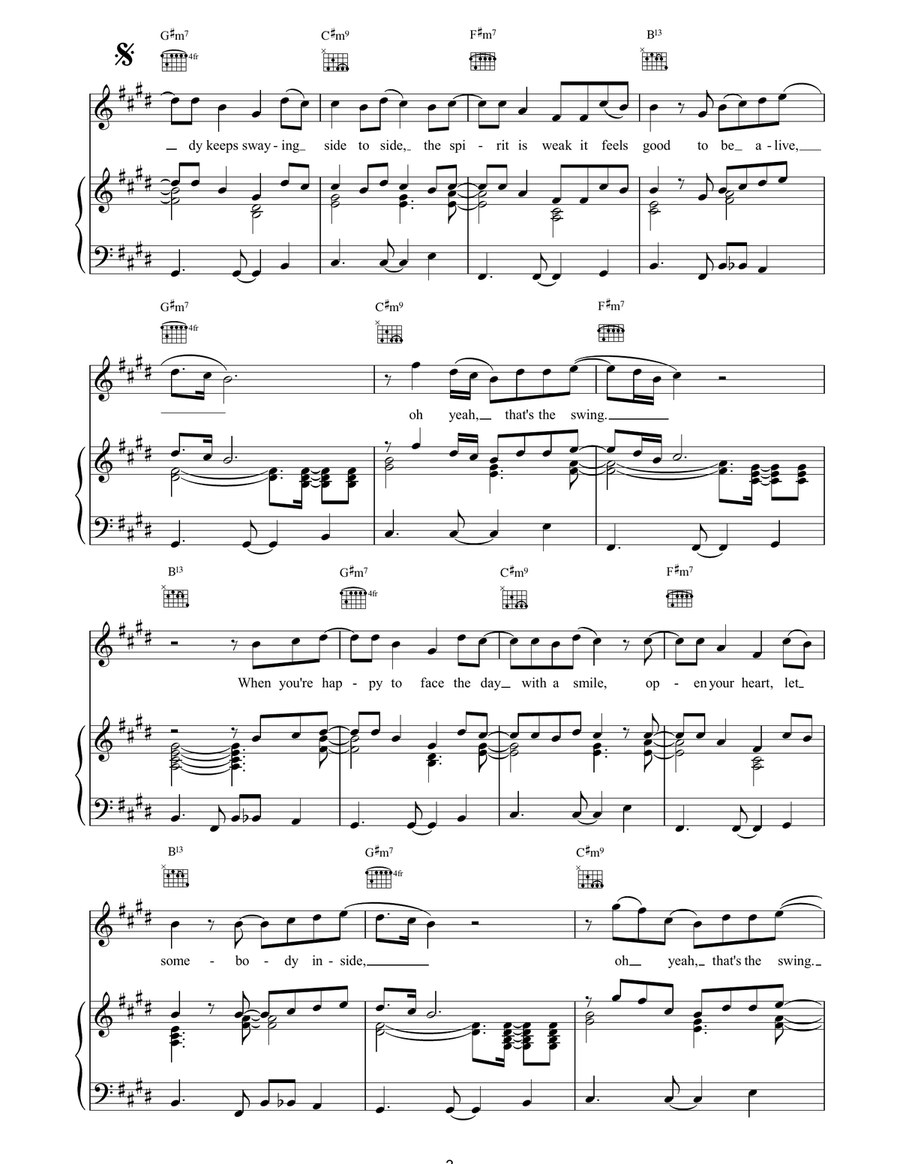 The Swing The Swing Piano, Vocal, Guitar scores gallery preview page 3
