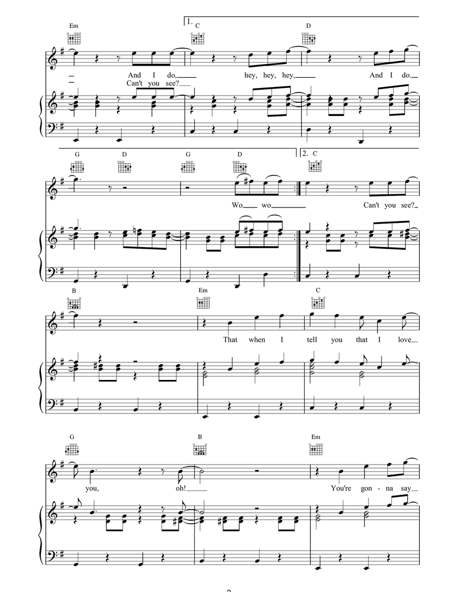 I Should Have Known Better Piano, Vocal, Guitar scores gallery preview page 2