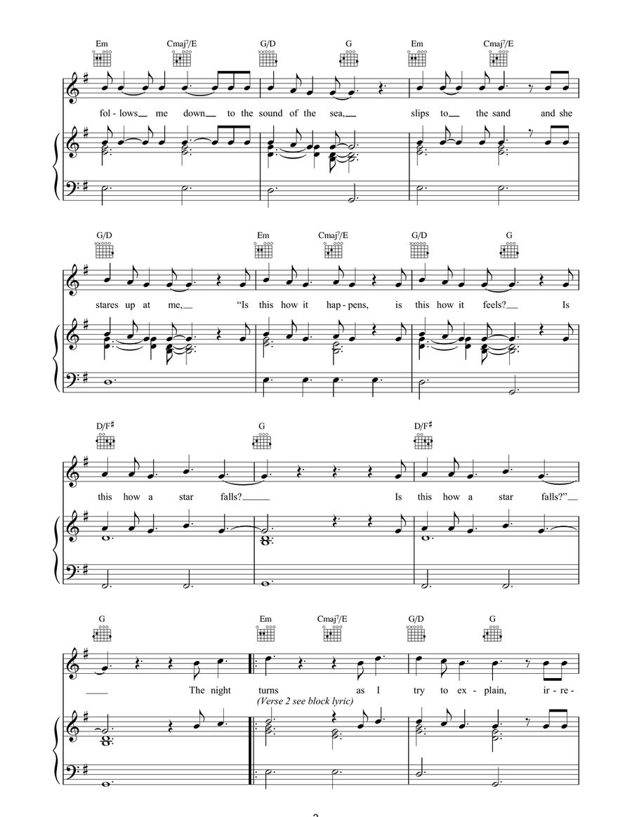 Jupiter Crash Piano, Vocal, Guitar scores gallery preview page 3