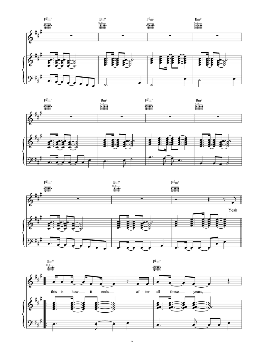 Numb Numb Piano, Vocal, Guitar scores gallery preview page 2