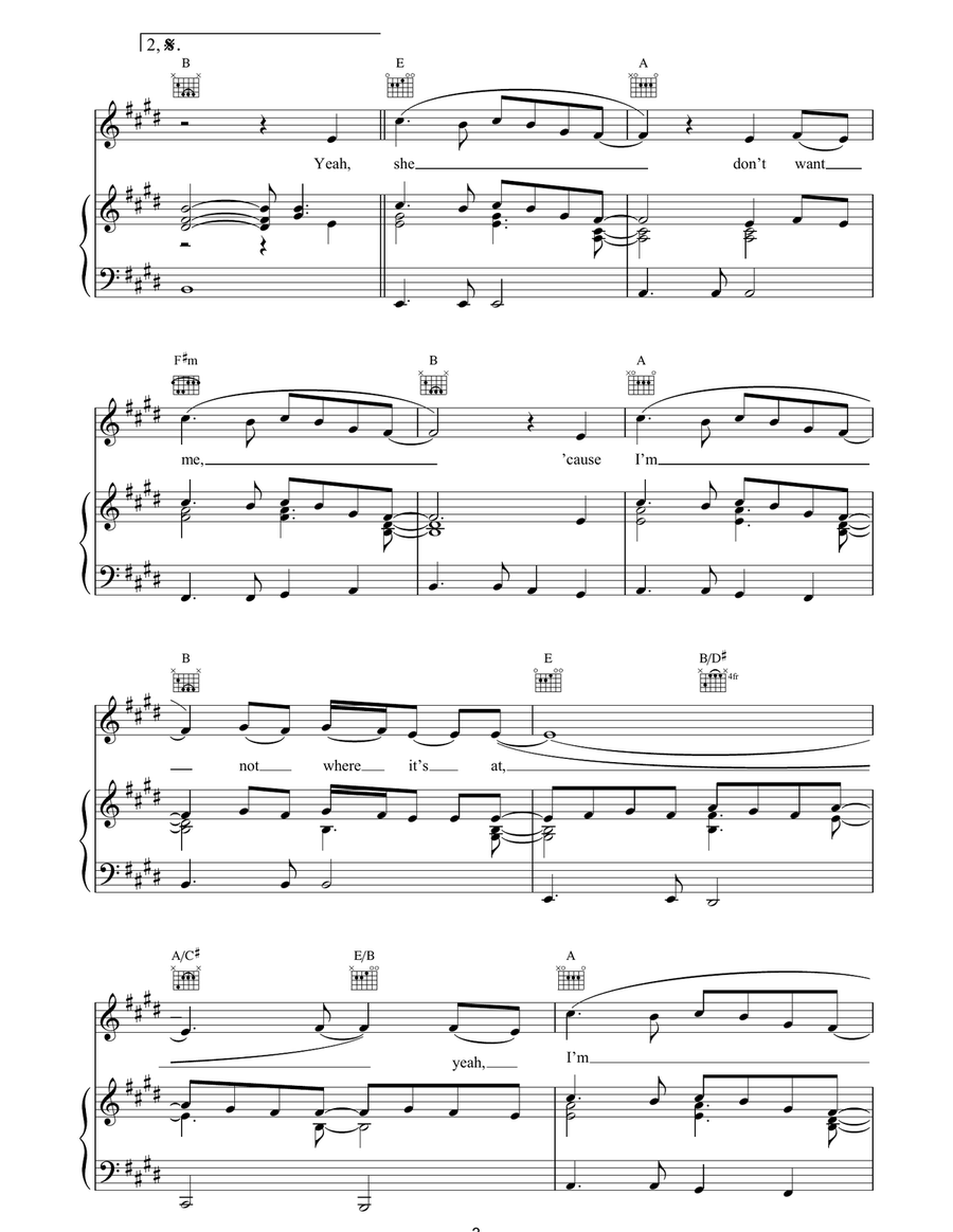 Not Where It's At Piano, Vocal, Guitar scores gallery preview page 3