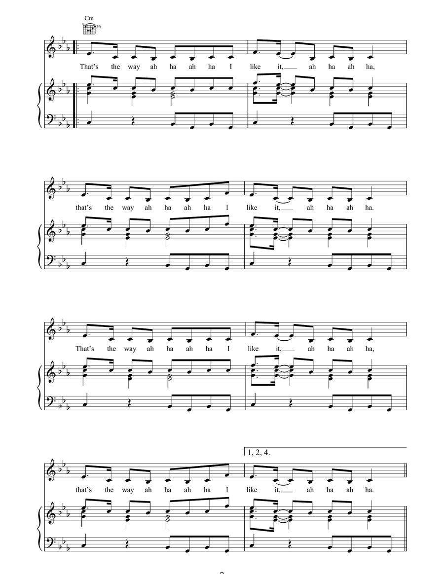 That's The Way (I Like It) Piano, Vocal, Guitar scores gallery preview page 2