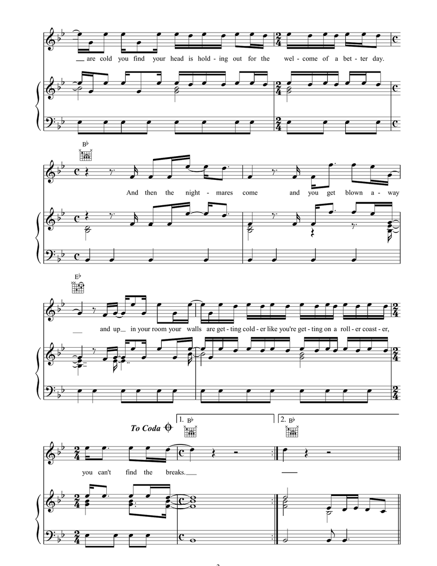 Better Day Better Day Piano, Vocal, Guitar scores gallery preview page 3