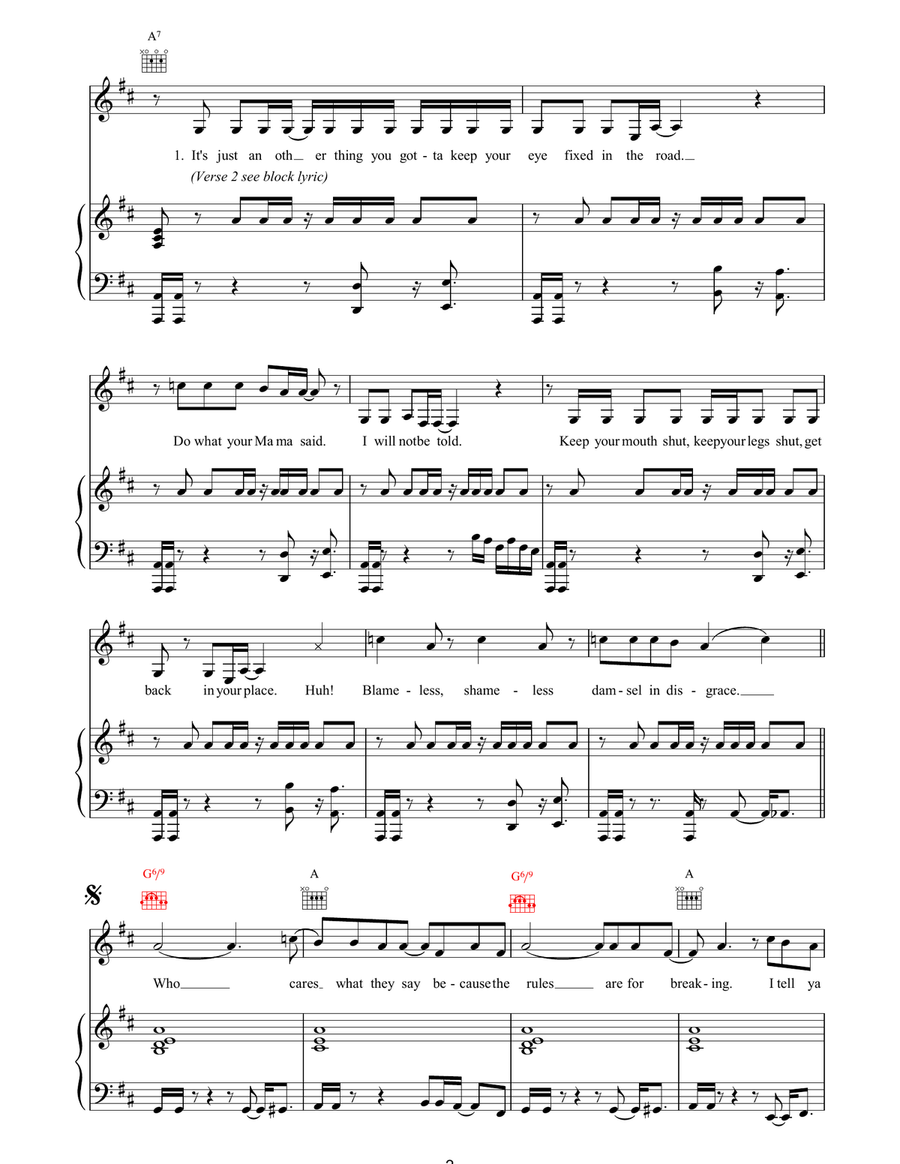 Do It Do It Piano, Vocal, Guitar scores gallery preview page 2