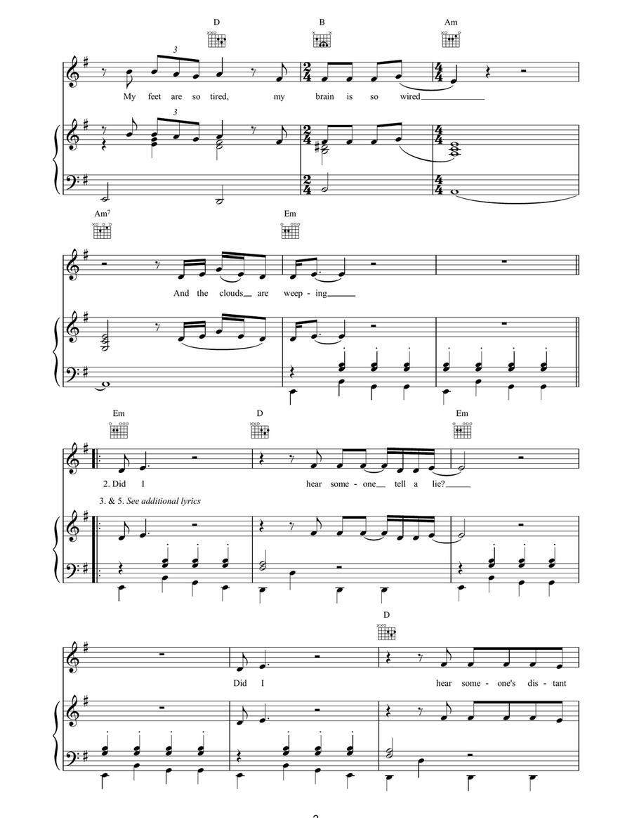 Love Sick Love Sick Piano, Vocal, Guitar scores gallery preview page 2