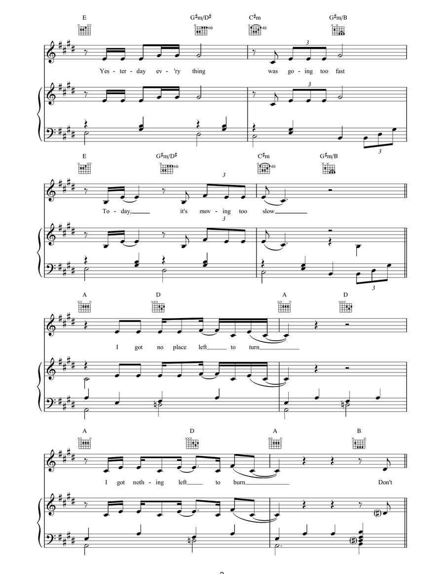 Standing In The Doorway Standing In The Doorway Piano, Vocal, Guitar scores gallery preview page 2
