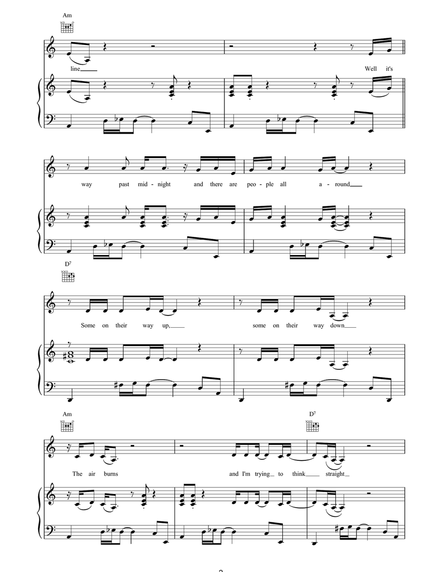 Can't Wait Piano, Vocal, Guitar scores gallery preview page 2