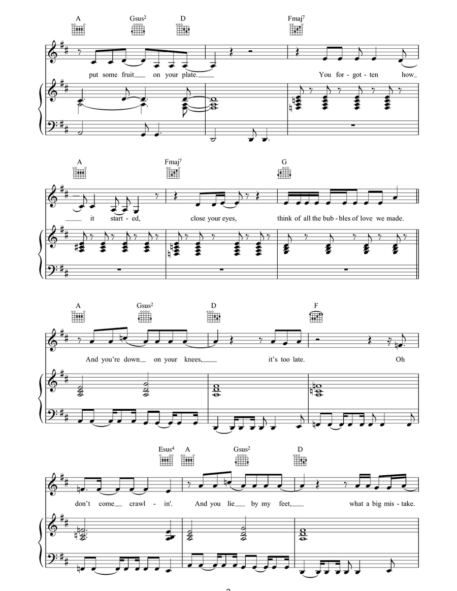Big Mistake Big Mistake Piano, Vocal, Guitar scores gallery preview page 2