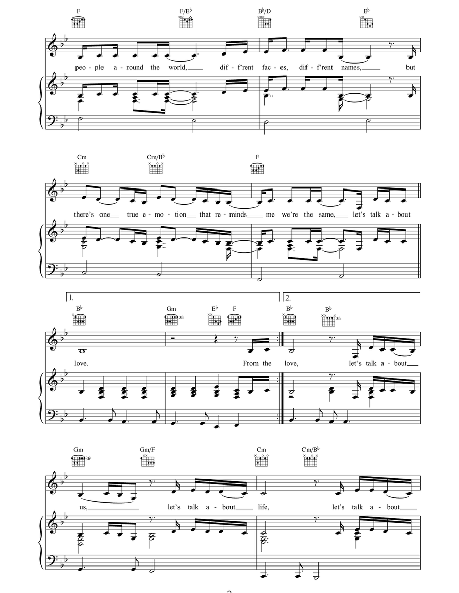 Let's Talk About Love Let's Talk About Love Piano, Vocal, Guitar scores gallery preview page 2