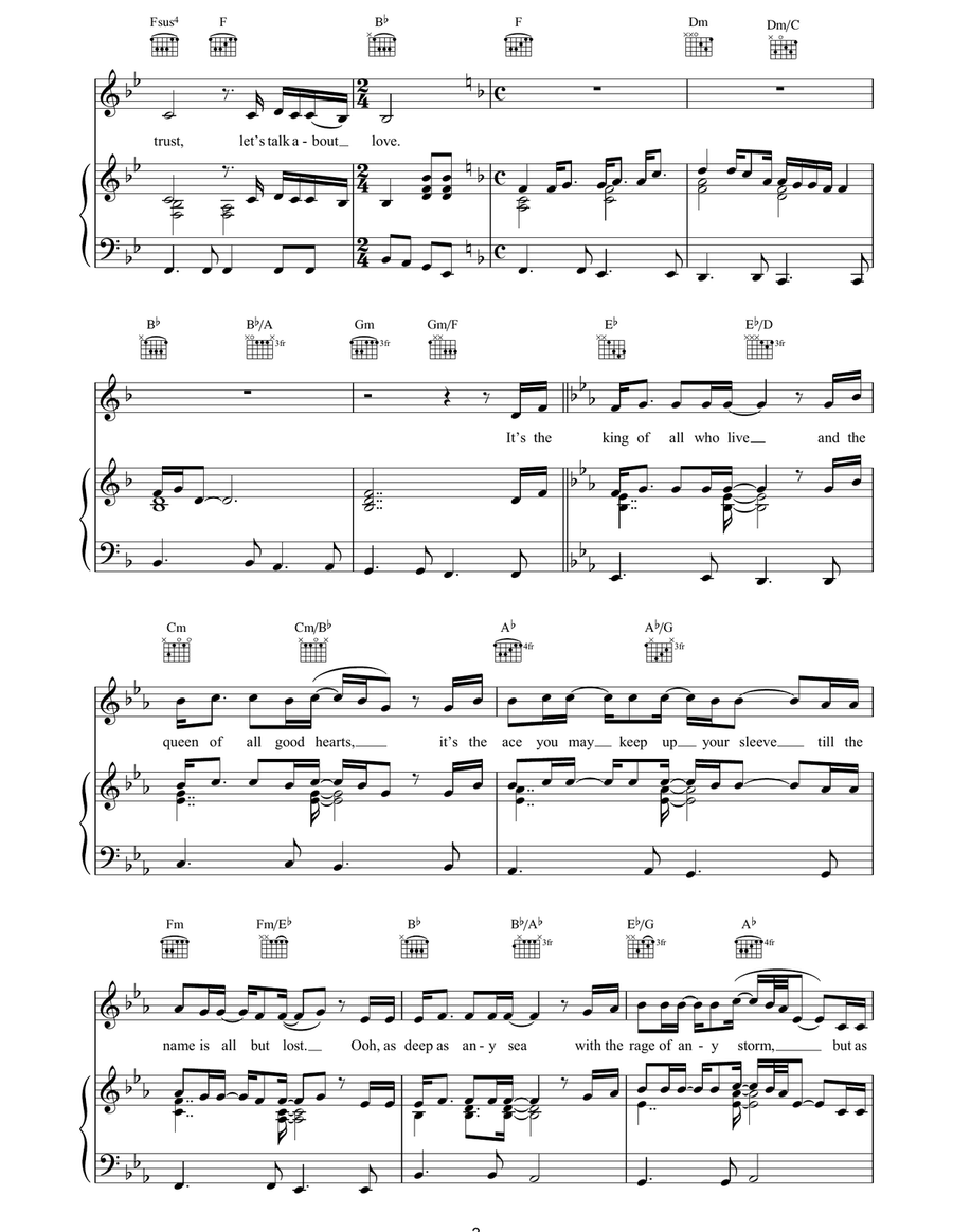 Let's Talk About Love Let's Talk About Love Piano, Vocal, Guitar scores gallery preview page 3