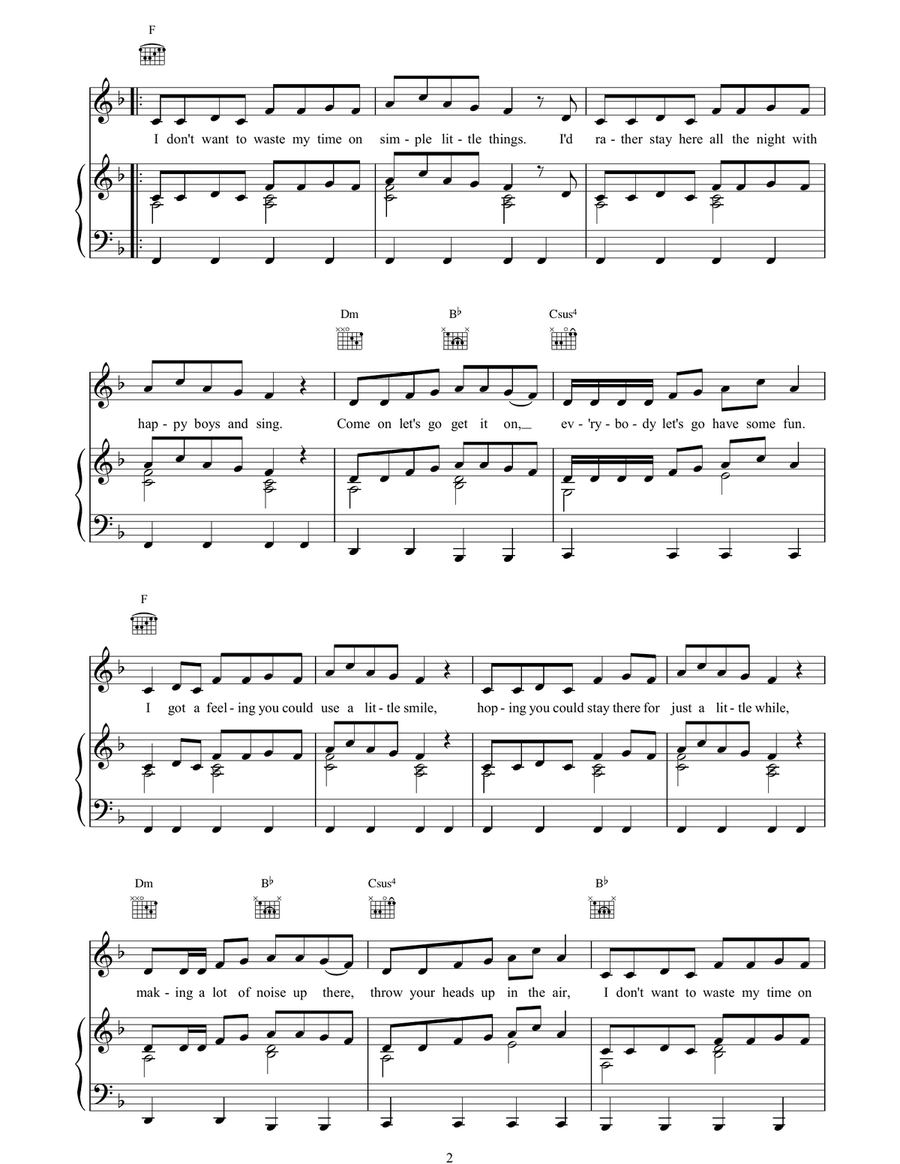 Happy Boys and Girls Happy Boys and Girls Piano, Vocal, Guitar scores gallery preview page 2