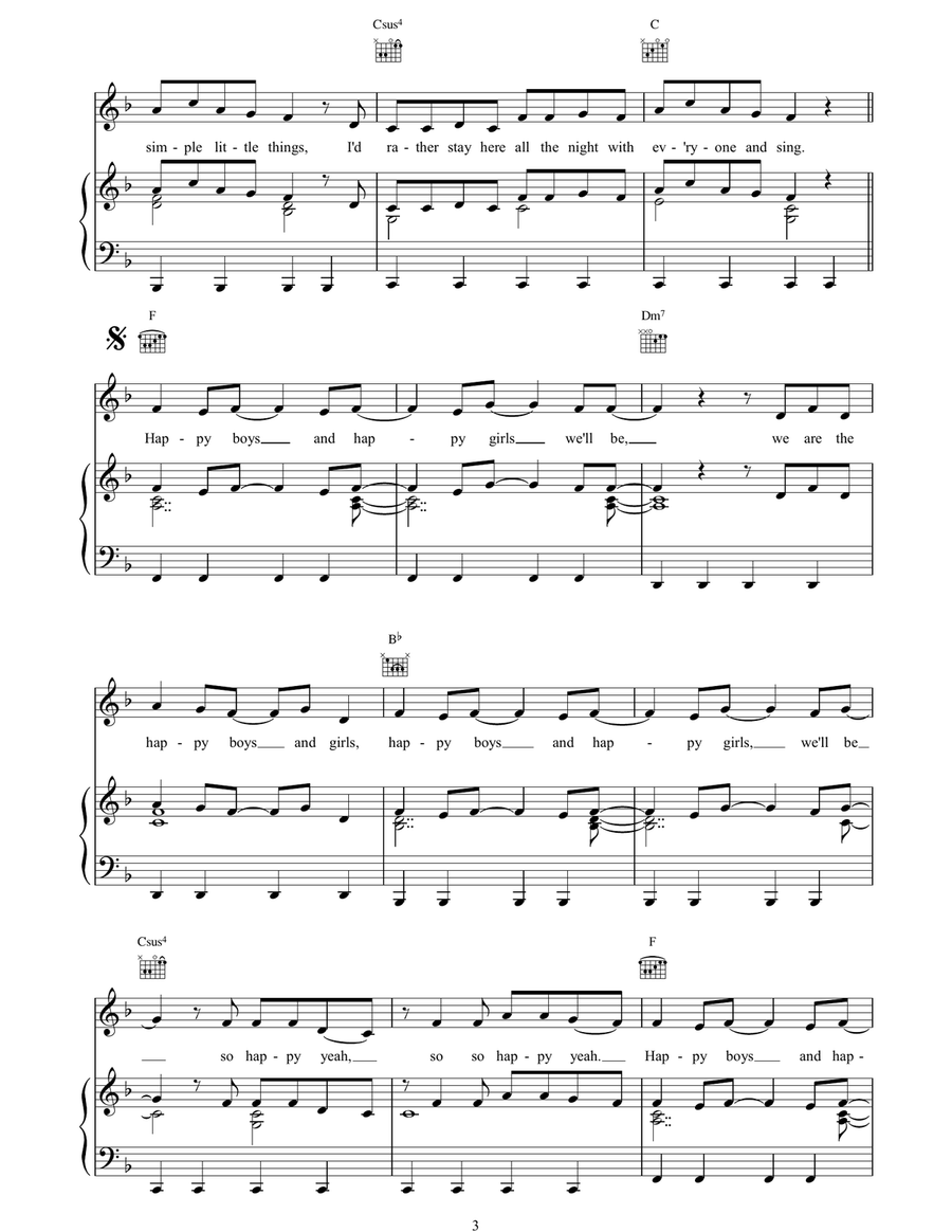 Happy Boys and Girls Happy Boys and Girls Piano, Vocal, Guitar scores gallery preview page 3