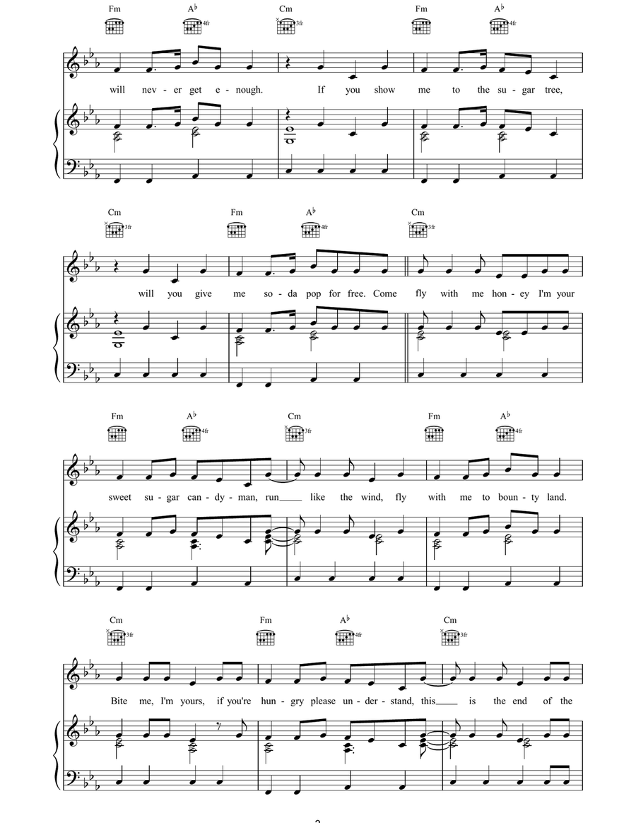 Lollipop (Candyman) Lollipop (Candyman) Piano, Vocal, Guitar scores gallery preview page 3