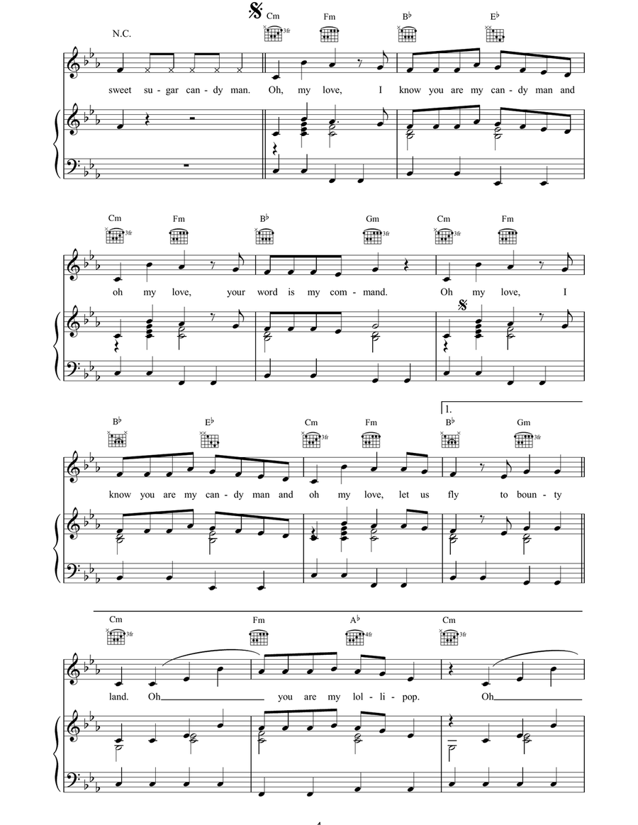 Lollipop (Candyman) Lollipop (Candyman) Piano, Vocal, Guitar scores gallery preview page 4