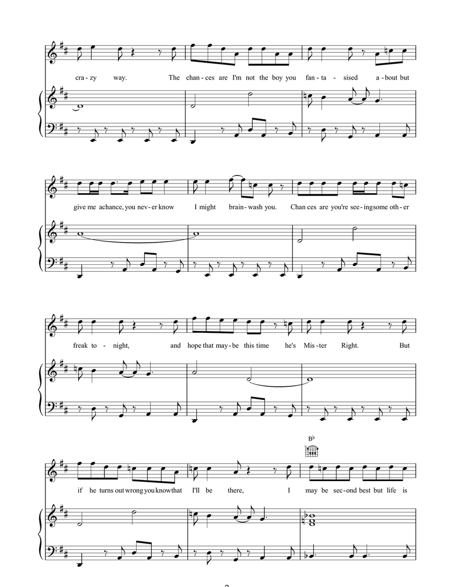 Be There Be There Piano, Vocal, Guitar scores gallery preview page 2