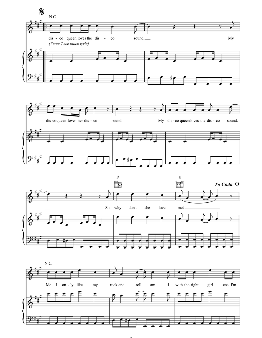 Disco Dolly Disco Dolly Piano, Vocal, Guitar scores gallery preview page 2