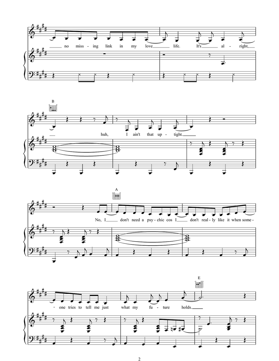 I'm Holdin' On To Love (To Save My Life) Piano, Vocal, Guitar scores gallery preview page 2