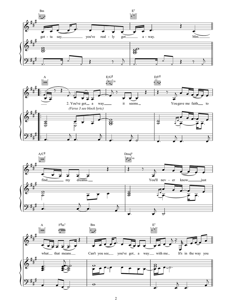 You've Got A way You've Got A way Piano, Vocal, Guitar scores gallery preview page 2