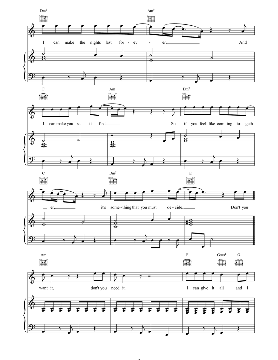 Don't You Want It Don't You Want It Piano, Vocal, Guitar scores gallery preview page 3