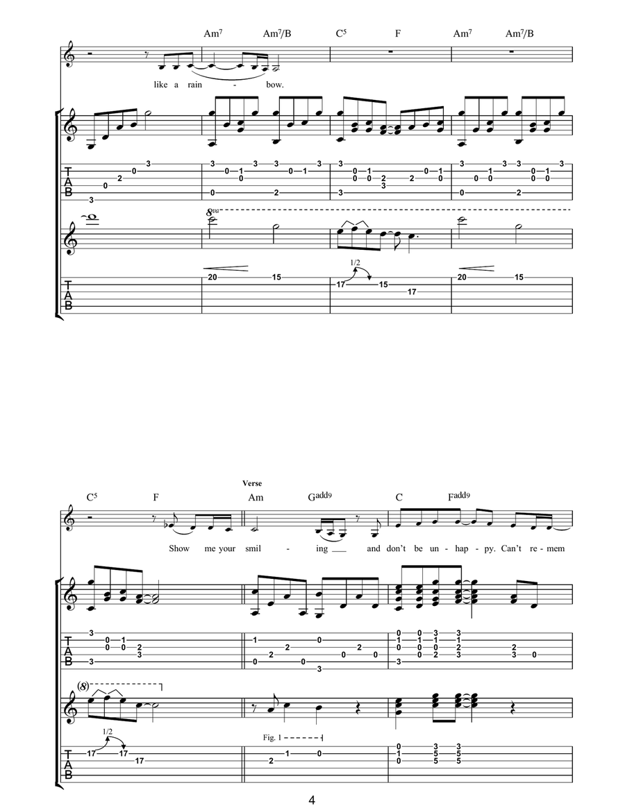 True Colours True Colours Acoustic Guitar scores gallery preview page 4