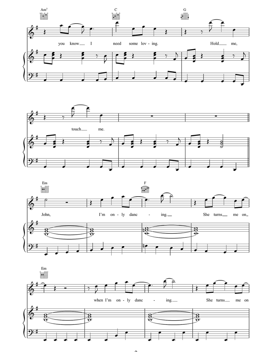 John, I'm Only Dancing John, I'm Only Dancing Piano, Vocal, Guitar scores gallery preview page 2
