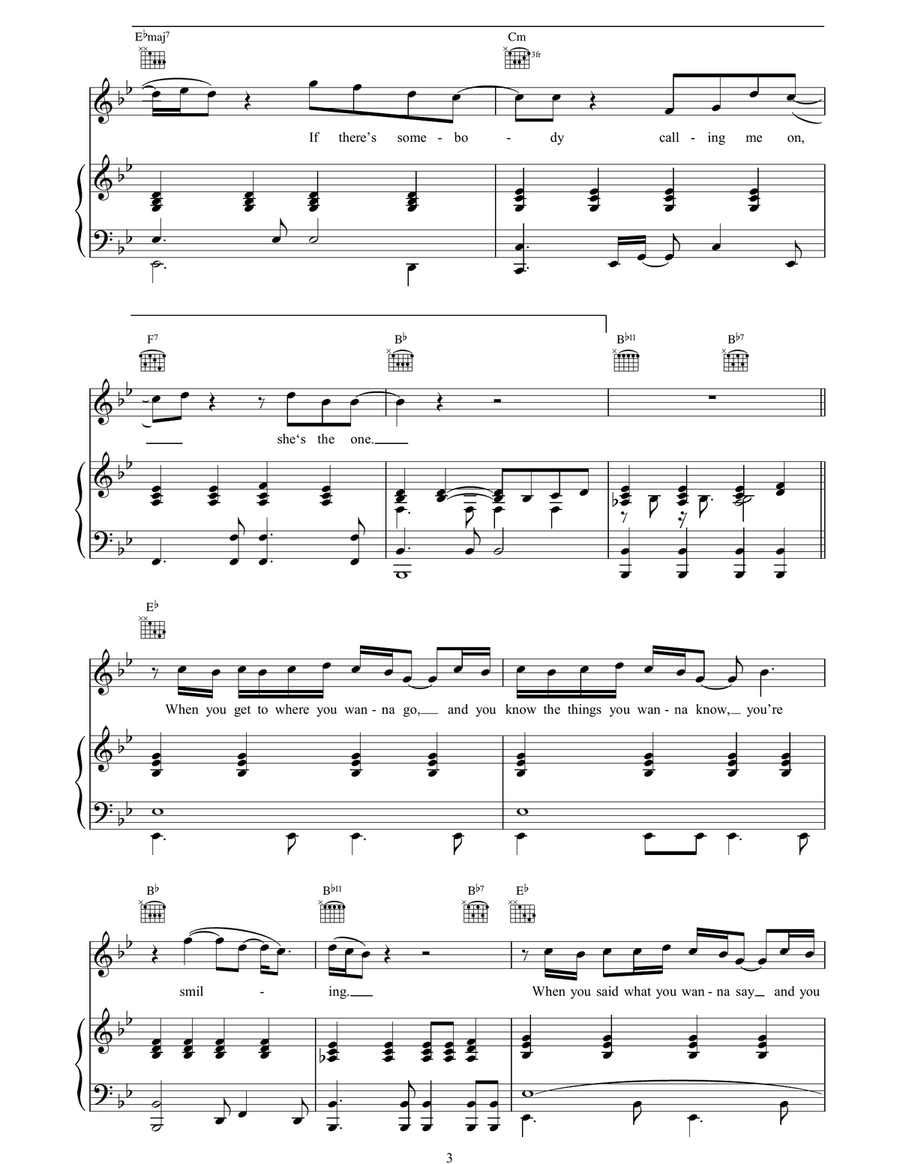 She's The One She's The One Piano, Vocal, Guitar scores gallery preview page 3