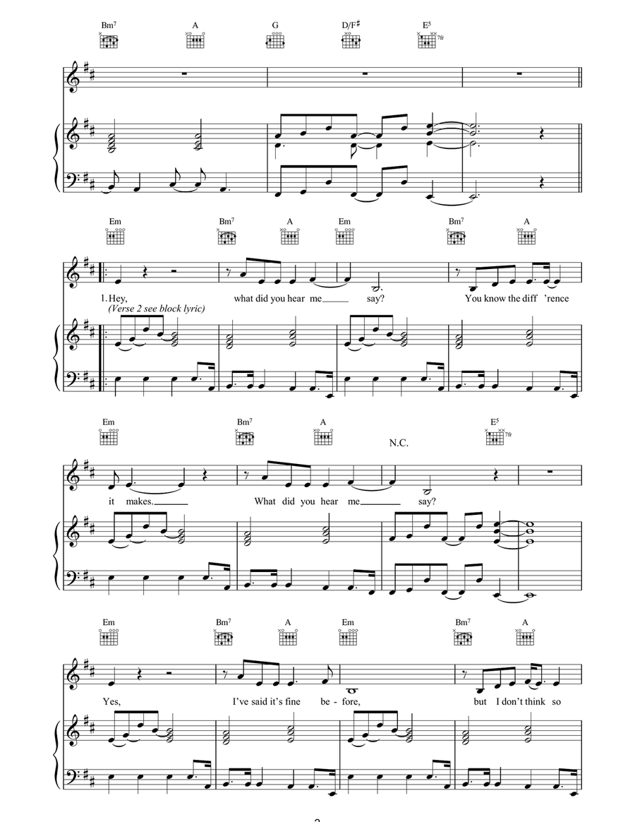 Erase / Rewind Erase / Rewind Piano, Vocal, Guitar scores gallery preview page 2