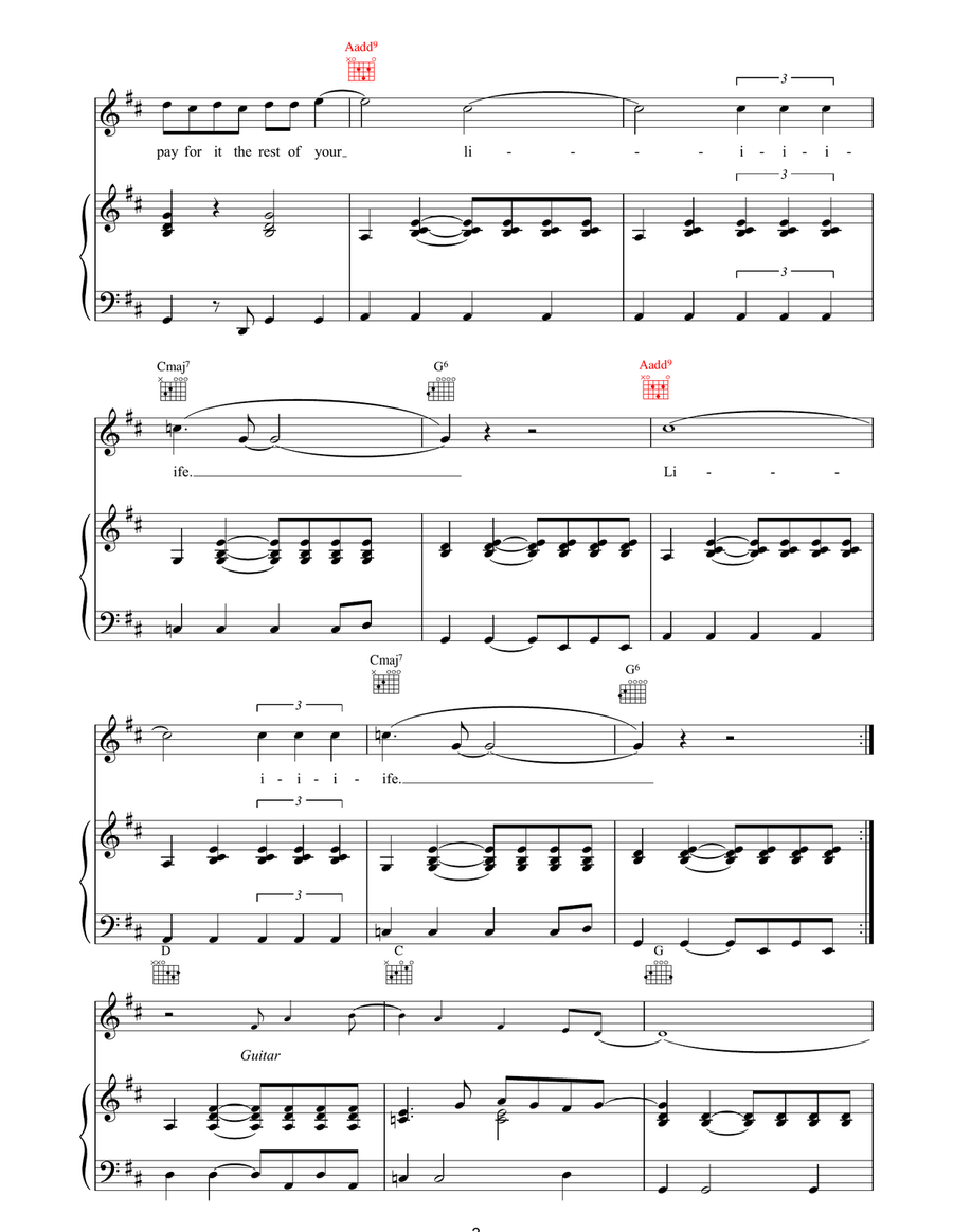 I Wouldn't Believe Your Radio Piano, Vocal, Guitar scores gallery preview page 3
