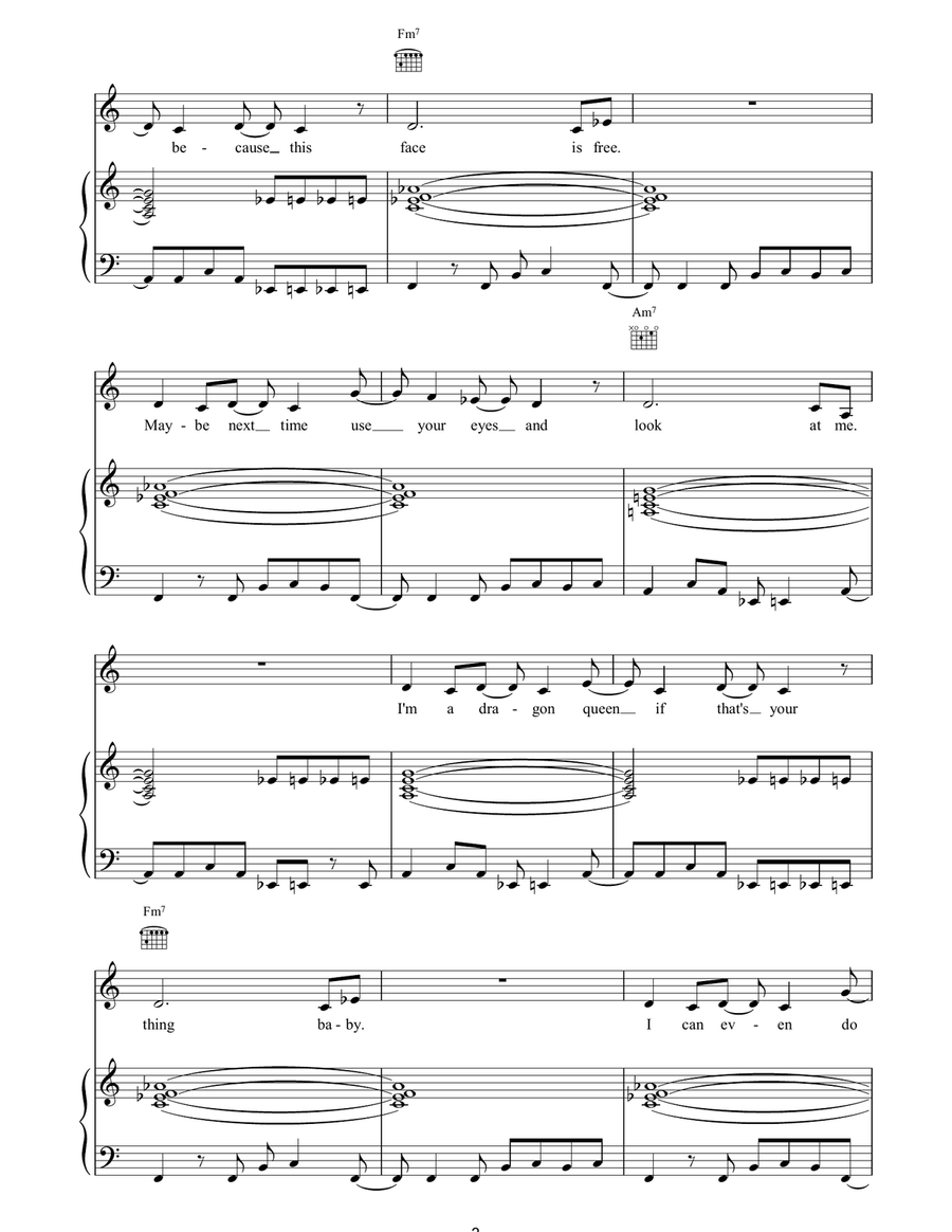 Look At Me Look At Me Piano, Vocal, Guitar scores gallery preview page 3