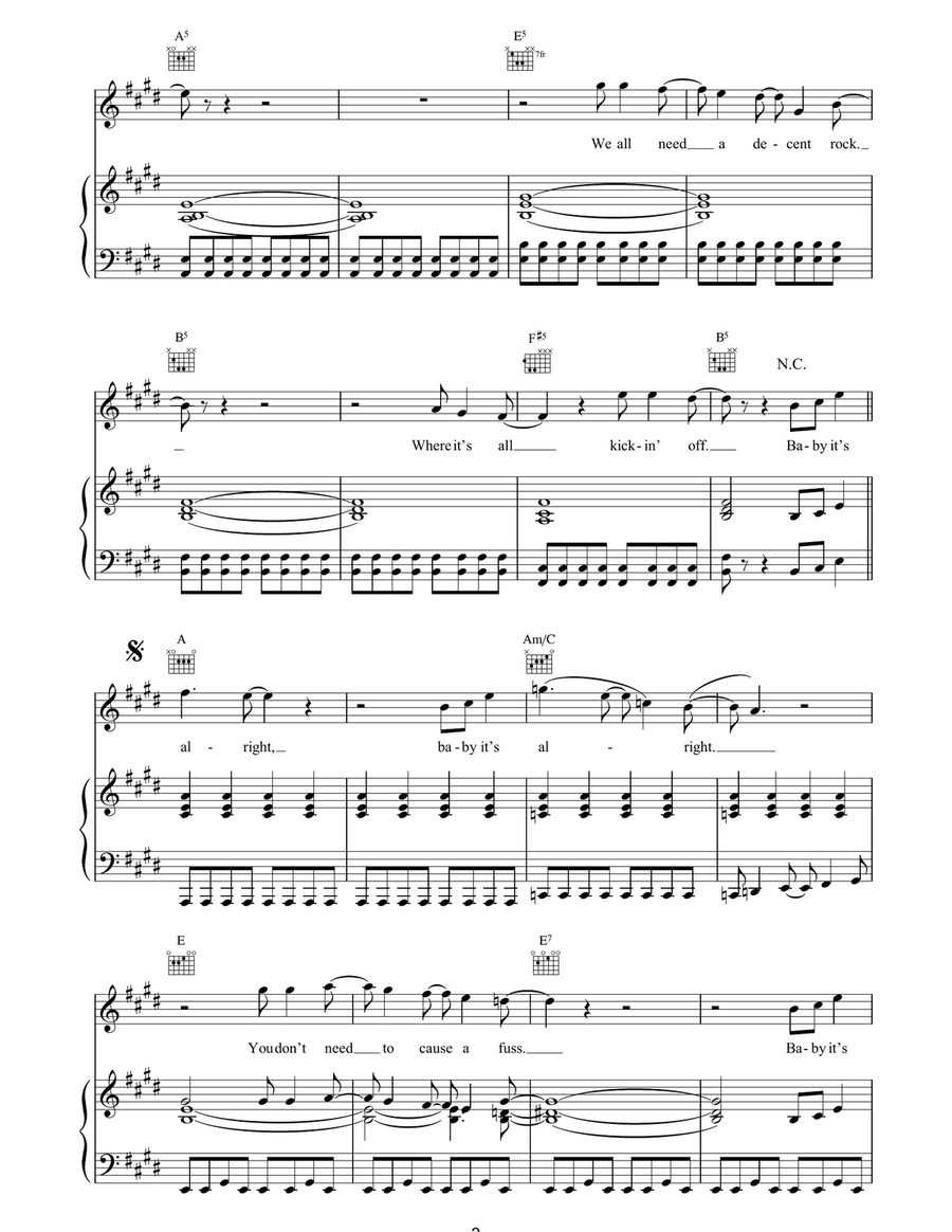 It's Only Us Piano, Vocal, Guitar scores gallery preview page 2