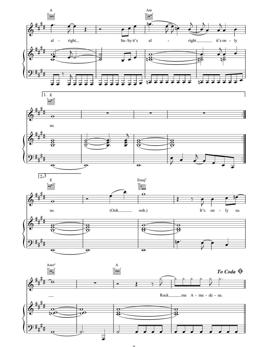 It's Only Us Piano, Vocal, Guitar scores gallery preview page 3
