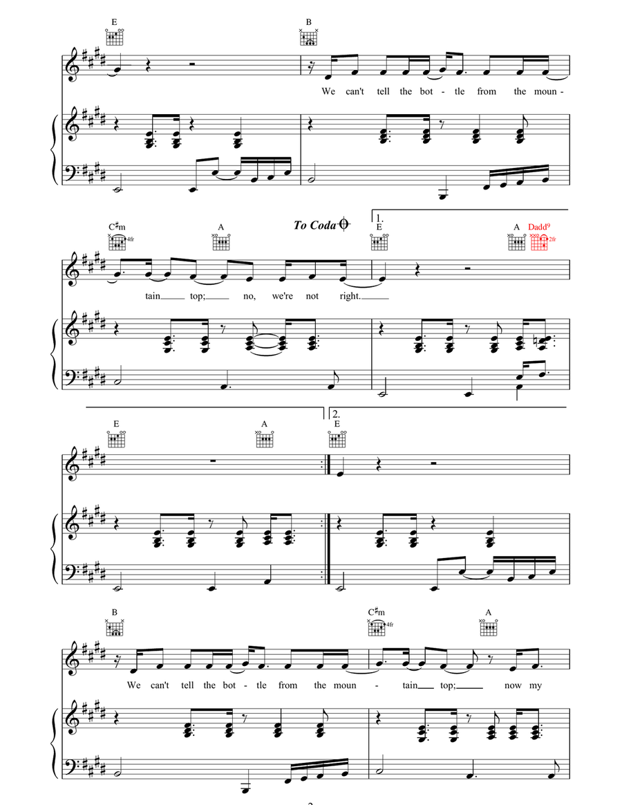 We're Not Right We're Not Right Piano, Vocal, Guitar scores gallery preview page 2